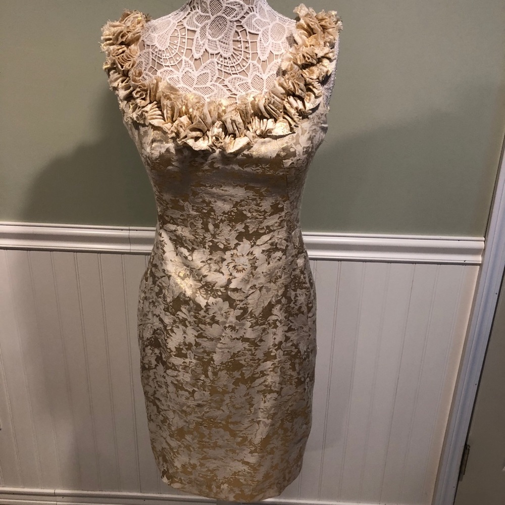 London Times Off Shoulder Ruffles Cocktail Dress